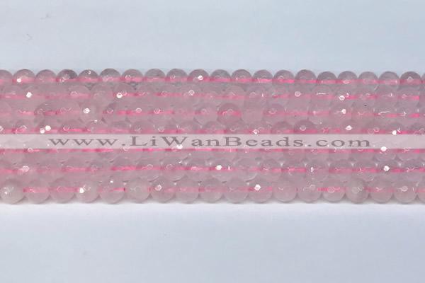 CRQ796 15.5 inches 6mm faceted round rose quartz gemstone beads