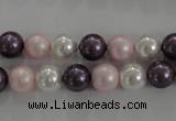 CSB1037 15.5 inches 8mm round mixed color shell pearl beads