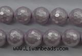 CSB1182 15.5 inches 10mm faceted round shell pearl beads
