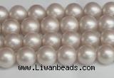 CSB1355 15.5 inches 4mm matte round shell pearl beads wholesale