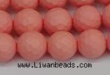 CSB1853 15.5 inches 10mm faceetd round matte shell pearl beads