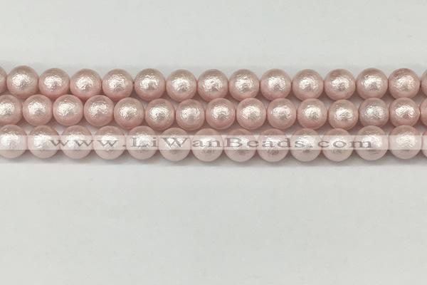 CSB2232 15.5 inches 8mm round wrinkled shell pearl beads wholesale