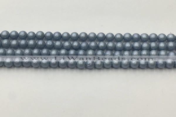 CSB2470 15.5 inches 4mm round matte wrinkled shell pearl beads