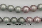 CSB341 15.5 inches 10mm round mixed color shell pearl beads