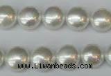 CSB940 15.5 inches 12mm flat round shell pearl beads wholesale