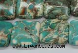 CSE90 15.5 inches 20*20mm square dyed natural sea sediment jasper beads