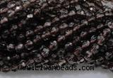 CSQ129 15.5 inches 4mm faceted round grade AA natural smoky quartz beads