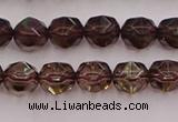 CSQ526 15.5 inches 6mm faceted nuggets smoky quartz gemstone beads