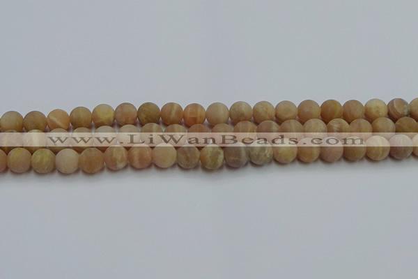 CSS652 15.5 inches 8mm round matte sunstone beads wholesale