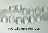 CTD2140 Top drilled 15*25mm - 18*25mm freeform white crystal beads
