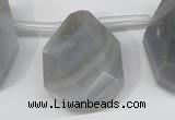 CTD616 Top drilled 22*30mm - 25*35mm faceted freeform grey agate beads