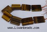 CTE1960 15.5 inches 35*45mm - 35*50mm rectangle yellow tiger eye beads