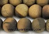 CTE2456 15 inches 6mm round matte yellow tiger eye beads