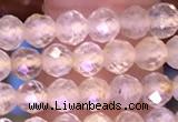 CTG1628 15.5 inches 4mm faceted round tiny golden rutilated quartz beads