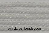 CTG202 15.5 inches 3mm faceted round tiny white crystal beads