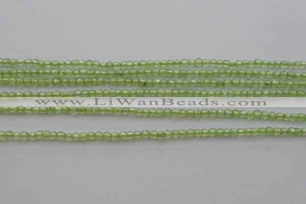 CTG210 15.5 inches 2mm faceted round tiny olive quartz beads