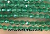 CTG2122 15 inches 2mm,3mm faceted round green agate gemstone beads