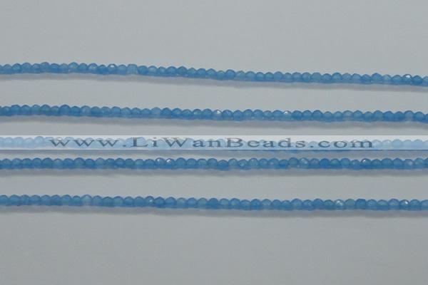 CTG409 15.5 inches 2mm faceted round tiny dyed candy jade beads