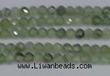 CTG634 15.5 inches 3mm faceted round green rutilated quartz beads