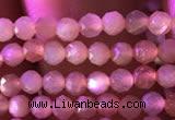 CTG738 15.5 inches 4mm faceted round tiny sunstone beads