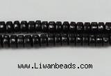 CTO122 15.5 inches 4*8mm rondelle black tourmaline beads