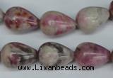 CTO219 15.5 inches 13*18mm teardrop pink tourmaline gemstone beads