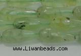 CTR93 15.5 inches 8*20mm faceted teardrop green rutilated quartz beads