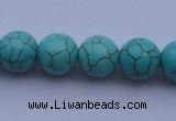 CTU10 15.5 inches 25mm round blue turquoise strand beads Wholesale