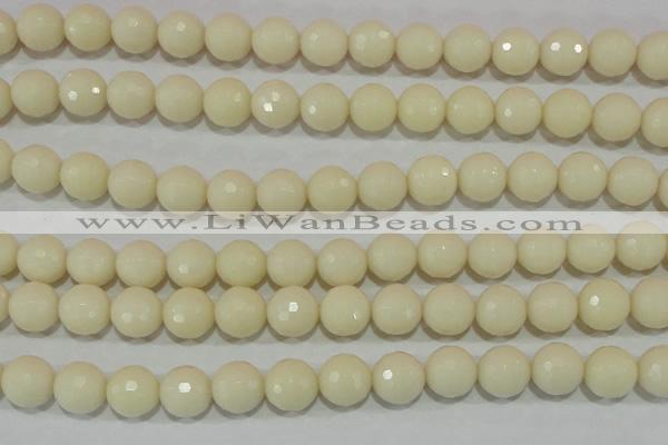 CTU1448 15.5 inches 18mm faceted round synthetic turquoise beads