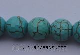 CTU16 15.5 inches 16mm faceted round blue turquoise beads Wholesale
