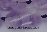 CTW452 20*38mm faceted & twisted rectangle lavender amethyst beads