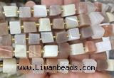 CUBS76 15 inches 8 - 9mm cube colorful moonstone gemstone beads wholesale