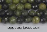CUJ100 15.5 inches 4mm faceted round African green autumn jasper beads