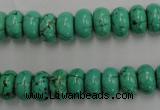CWB685 15.5 inches 6*10mm rondelle howlite turquoise beads wholesale