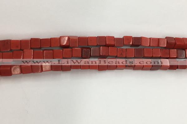 CWB912 15.5 inches 6*6mm cube howlite turquoise beads wholesale