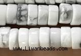 CWB921 15.5 inches 3*6mm heishi white howlite turquoise beads