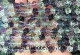 FLBS60 15 inches 6*6mm carved cross flower fluorite gemstone beads wholesale