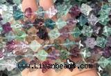 FLBS61 15 inches 8*8mm carved cube fluorite gemstone beads wholesale