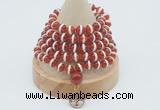 GMN1174 Hand-knotted 8mm, 10mm tibetan agate 108 beads mala necklaces with charm