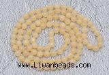 GMN476 Hand-knotted 8mm, 10mm honey jade 108 beads mala necklaces