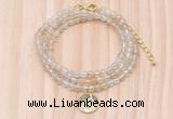 GMN7405 4mm faceted round tiny yellow watermelon beaded necklace with constellation charm