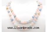 GMN8021 18 - 36 inches 8mm, 10mm morganite 54, 108 beads mala necklaces