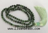 GNBS37 Hand-knotted 6mm ruby zoisite 108 beads mala necklace with tassel