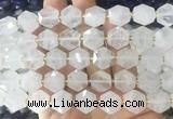 HABS16 15 inches 12mm faceted hexagon Angola crystal quartz beads wholesale