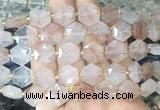 HABS19 15 inches 12mm faceted hexagon red gum flower beads wholesale