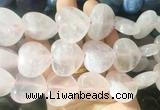 HGBS102 15 inches 28mm heart rose quartz gemstone beads wholesale