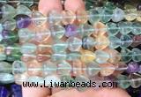 HGBS110 15 inches 10mm heart fluorite gemstone beads wholesale