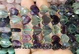 HGBS112 15 inches 12mm faceted heart fluorite beads wholesale