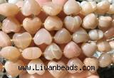 HGBS138 15 inches 15mm heart Moonstone beads wholesale
