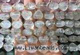 HGBS147 15 inches 15mm heart green quartz gemstone beads wholesale